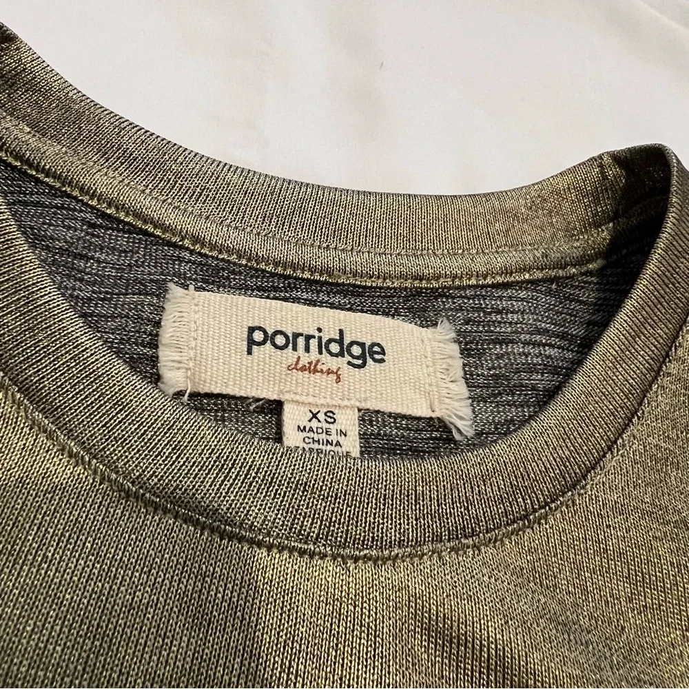 Porridge Gold Shine Glam Short Sleeve Tee Size XS - Picture 6 of 12